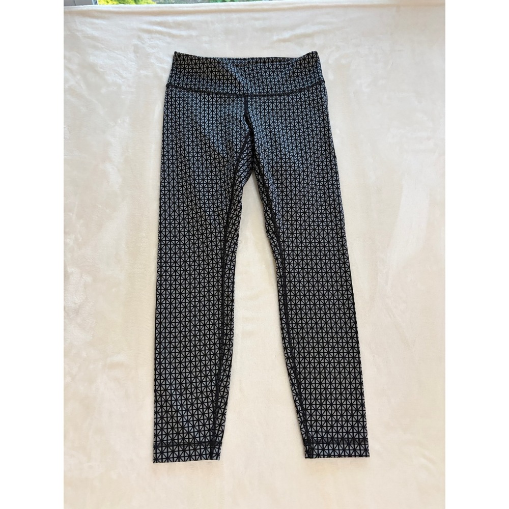 Lululemon Wunder Geometric Leggings Trio Gio Black Silver Size 4